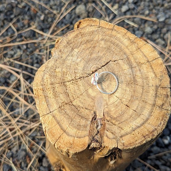 Zuni Mother of Pearl Coral Inlay Ring Mini Angel Native Am Jewlery Sz‎ 6.5*** - Picture 8 of 8